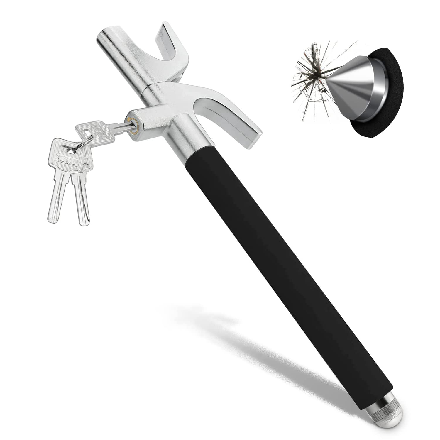 ZIBUYU Retractable Car Steering Wheel Lock Heavy Duty Steel Car Steering Wheel Lock with 3 Keys Universal Car Steering Wheel Lock for Auto/Truck/SUV/Van/RV Black ZIBUYU Retractable Car Steering Wheel Lock Heavy Duty Steel Car Steering Wheel Lock with 3 Keys Universal Car Steering Wheel Lock for Auto/Truck/SUV/Van/RV Black